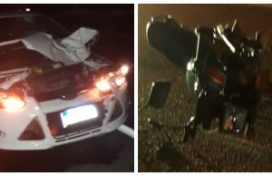 Em Tubarão, motorista embriagado bate carro em moto e mulher de 42 anos morre