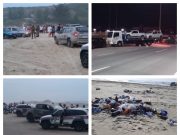 Jovens são flagrados pela PM em aglomeração e por praticar delitos de trânsito e ambiental na Praia do Gi