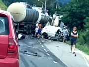 Urgente: Acidente resulta na morte de mãe e filho na SC-108, em Braço do Norte