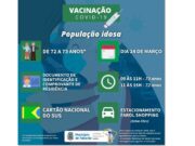 Idosos de 72 e 73 anos serão vacinados nesta quarta em Tubarão