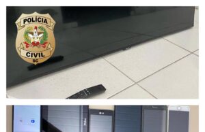 Polícia Civil recupera com 12 celulares e um aparelho de TV 50″ furtado em Tubarão