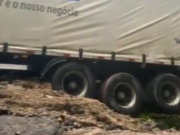 Carreta quase despenca e Serra do Corvo Branco é interditada