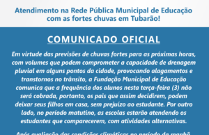 Orientações sobre as aulas na rede municipal nesta terça-feira (3)