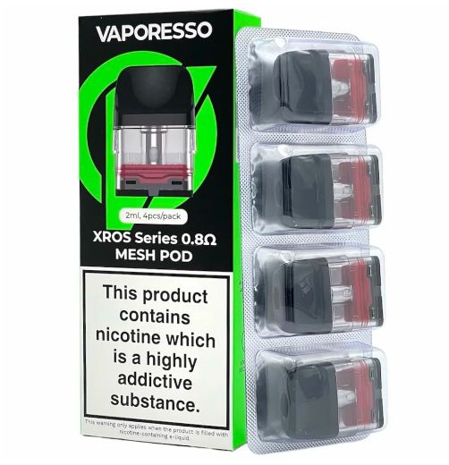 Cartucho De Reposição Vaporesso Xros 2ML – Mesh 0,8 – Caixa c/ 4 Unidades