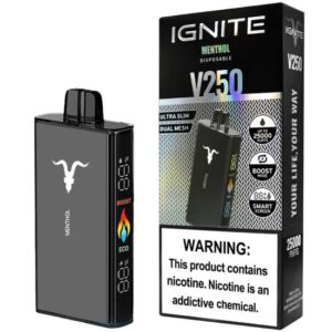 Ignite V250 Black – 25000 Puffs – Menthol