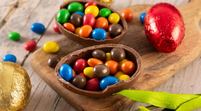 Colorful chocolate Easter eggs