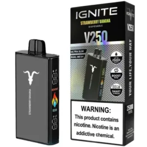 Ignite V250 Black – 25000 Puffs – Strawberry Banana