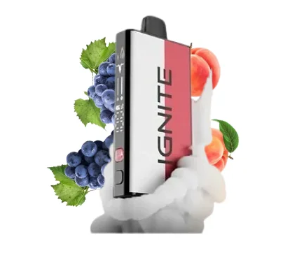 Ignite V400 Mix – 40000 Puffs – Grape Pop + Peach Ice