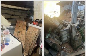 Muro desaba sobre casa e temporal provoca alagamentos em Braço do Norte